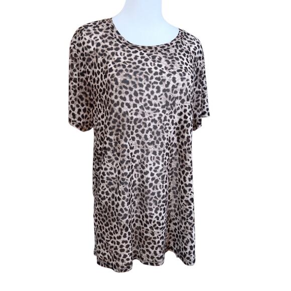 NEW TORRID 3 Leopard‎ Mesh Tee Plus Size 3X Sheer Top Blouse Layer Sexy Cheetah - Picture 7 of 9